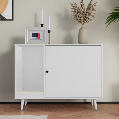 Tucker Murphy Pet™ Cat Litter Box Enclosure, Midcentury Cat Litter Box